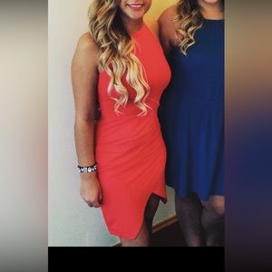 Cherry red wrap dress